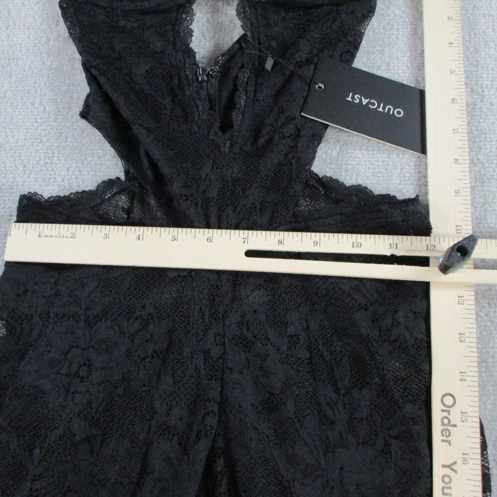 Outcast Everly Jumpsuit Black Womens Small Lace One Piece Party Flare Wide Leg - Picture 7 of 13
